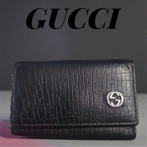 Gucci Black Leather Key Holder Preloved Condition